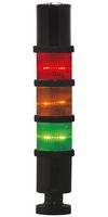 MP014823 - Light Tower, Mini, 3 Tiers, Amber/Green/Red, 240 VAC, IP66, Flashing/Steady, 55 x 284mm, 77 dB, - MULTICOMP PRO