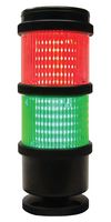MP014828 - Light Tower, 2 Tiers, Green/Red, 240 VAC, IP66, Steady, 75.1mm x 196.2mm, -30 °C to 50 °C - MULTICOMP PRO