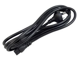 MP-GW-151855 - Mains Power Cord, Mains Plug, Australia to IEC 60320 C5, 2 m, 10 A, 250 V, Black - MULTICOMP PRO