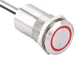 MP015392 - Vandal Resistant Switch, Ring Illumination/24V LED, MP Capacitive Touch Switches, 19 mm, SPST-NO - MULTICOMP PRO
