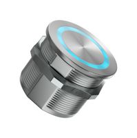 MP015444 - Vandal Resistant Switch, 12VDC LED, MP Piezo Switch, 22 mm, SPST-NO, Momentary, Round Flat, Natural - MULTICOMP PRO