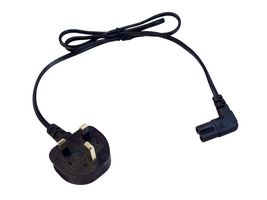MP015750 - Mains Power Cord, UK Plug to 90° IEC 60320 C7, 5 m, Black - MULTICOMP PRO