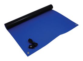082-0205MP - ESD Bench Mat, 2 10mm Snap Stud, Blue, Synthetic Rubber, 1.21m - MULTICOMP PRO