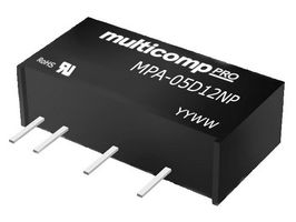 MPA-05D12NP - Isolated Through Hole DC/DC Converter, ITE & Industrial, SIP, 1 W, 2 Output, 12 V - MULTICOMP PRO