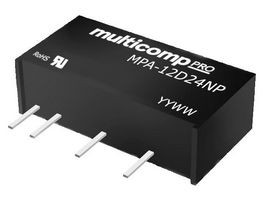 MPA-12D24NP - Isolated Through Hole DC/DC Converter, ITE & Industrial, SIP, 1 W, 2 Output, 24 V - MULTICOMP PRO
