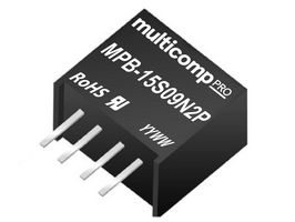 MPB-15S09N2P - Isolated Through Hole DC/DC Converter, ITE & Industrial, SIP, 1 W, 1 Output, 9 V - MULTICOMP PRO