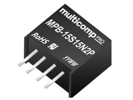 MPB-15S15N2P - Isolated Through Hole DC/DC Converter, ITE & Industrial, SIP, 1 W, 1 Output, 15 V - MULTICOMP PRO