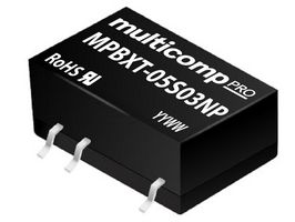 MPBXT-05S03NP - Isolated Surface Mount DC/DC Converter, ITE & Industrial, Surface Mount DIP, 1 W, 1 Output, 3.3 V - MULTICOMP PRO
