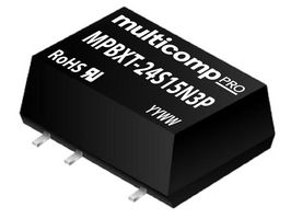 MPBXT-24S15N3P - Isolated Surface Mount DC/DC Converter, ITE & Industrial, Surface Mount DIP, 1 W, 1 Output, 15 V - MULTICOMP PRO