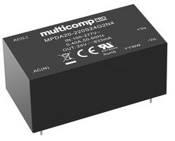 MPDA20-220S05G2N4 - AC/DC PCB Mount Power Supply (PSU), ITE, Industrial & Household, 1 Output, 20 W, 5 V, 4 A - MULTICOMP PRO