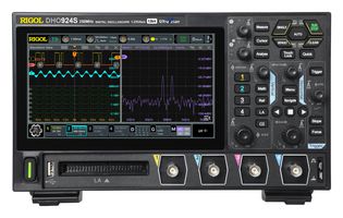 DHO924S Digital Oscilloscope, DHO900 Series, 4 Analogue, 16 Digital, 250 MHz, 1.25 GSPS, 50 Mpts, 1.4 ns Rigol