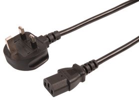 PELB2143 - LEAD UK PLUG TO IEC C13 10A BLK 2M - PRO ELEC
