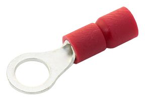 RVES1-4 - Ring Tongue Terminal, M4, #8, 16 AWG, 1.5 mm², RVES, Red - MULTICOMP PRO