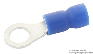 RVE2-6 - Ring Tongue Terminal, M6, 1/4", 14 AWG, 2 mm², RVE, Blue - MULTICOMP PRO