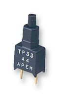 TP32P0080 - Pushbutton Switch, TP, SPDT, On-(On), Plunger, Black - APEM