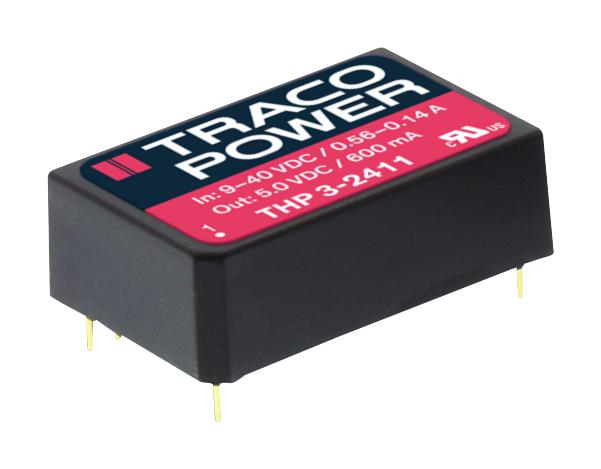 THP 3-2422 DC-DC CONVERTER, MEDICAL, 2 O/P, 3W TRACO POWER