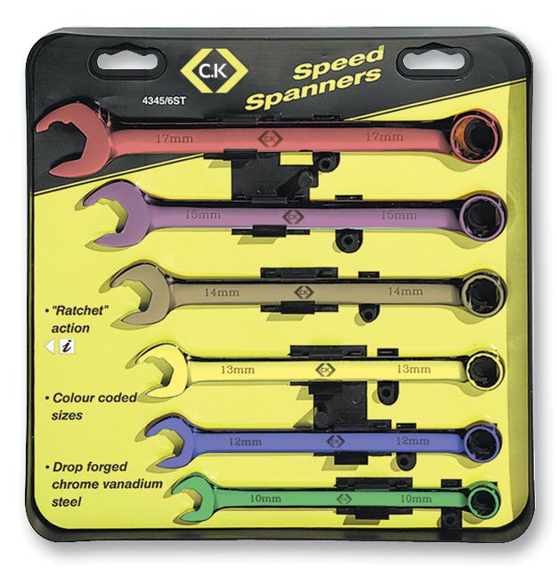 T4345/6ST SPANNER, SPEED, 6PC CK TOOLS