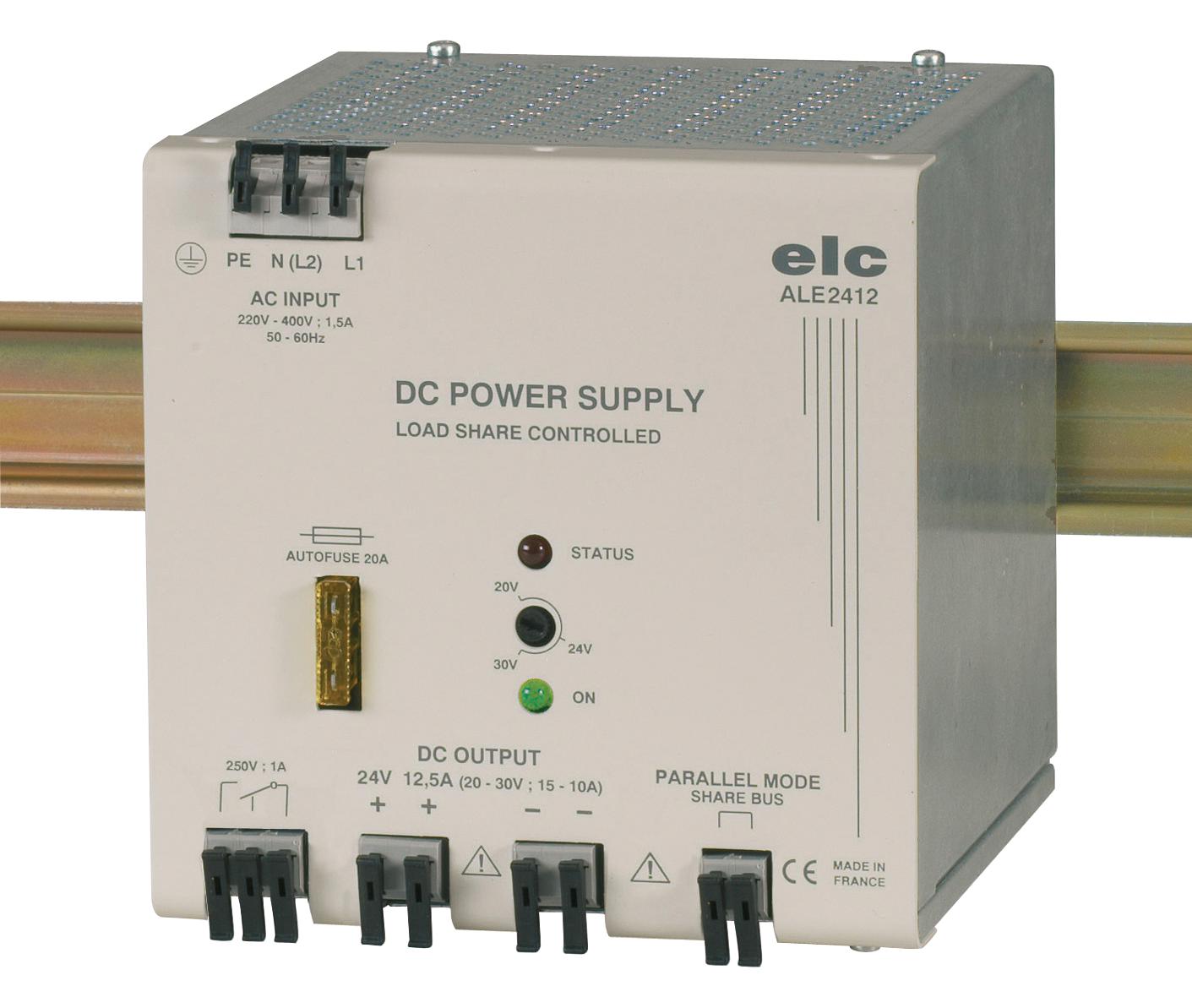 ALE2412 REGULATED POWER SUPPLY, DIN RAIL, 300W ELC
