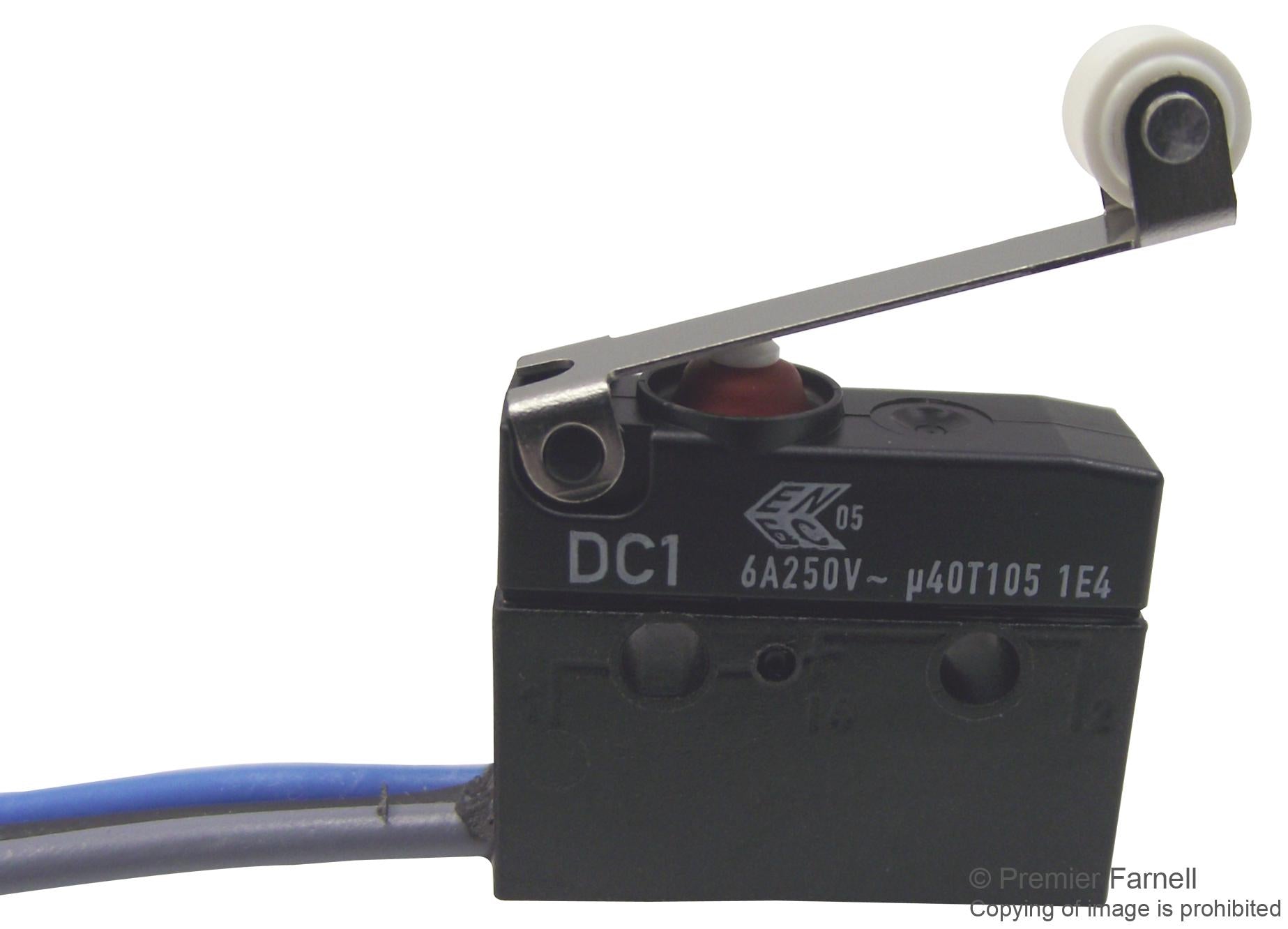 DC1C-C3RC MICROSWITCH, ROLLER, 6A, 250VAC, SPDT ZF ELECTRONICS