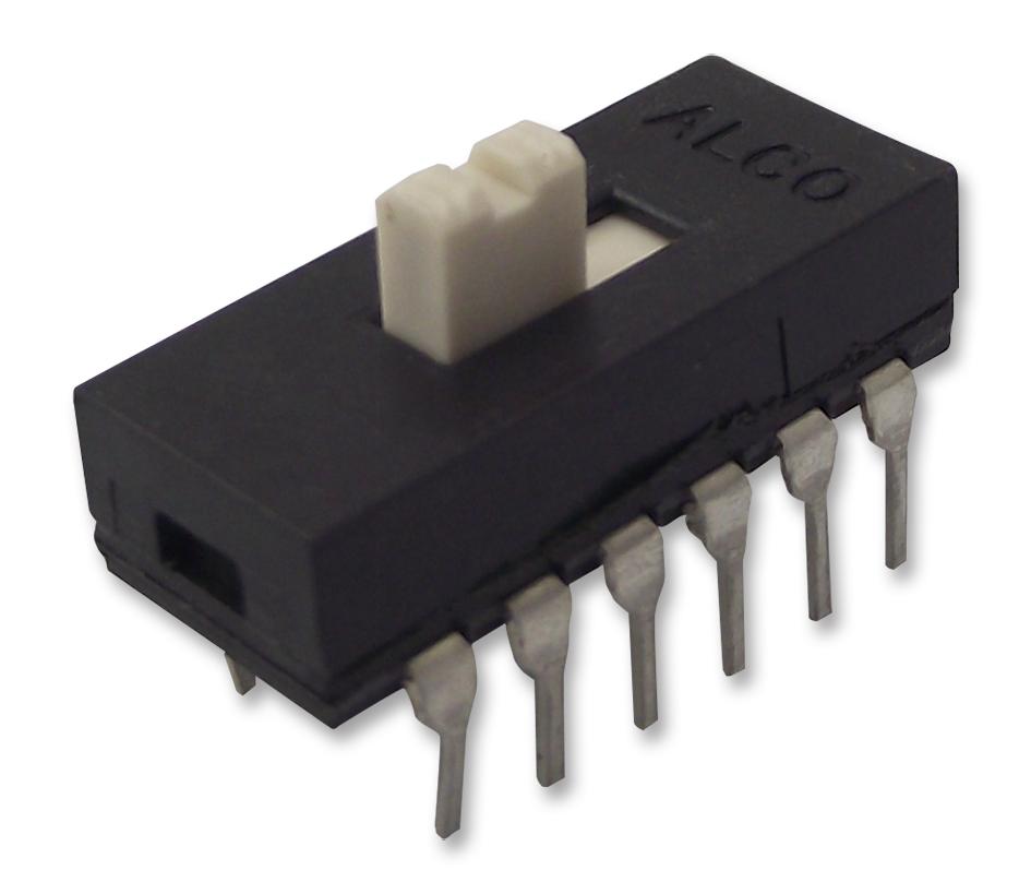 3-1825010-7 SLIDE SWITCH, 6PDT, 0.3A, 115VAC, THT ALCOSWITCH - TE CONNECTIVITY