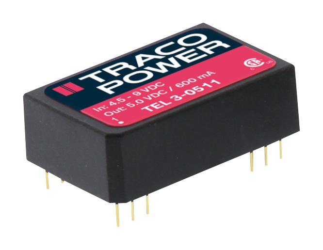 TEL 3-0512 CONVERTER, DC/DC, 3W, 12V TRACO POWER