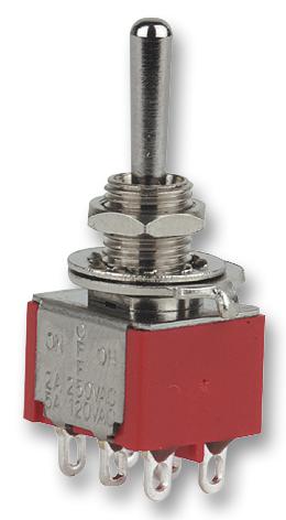 A205SYZQ04 TOGGLE SWITCH, DPDT, ON-OFF-ON TE CONNECTIVITY