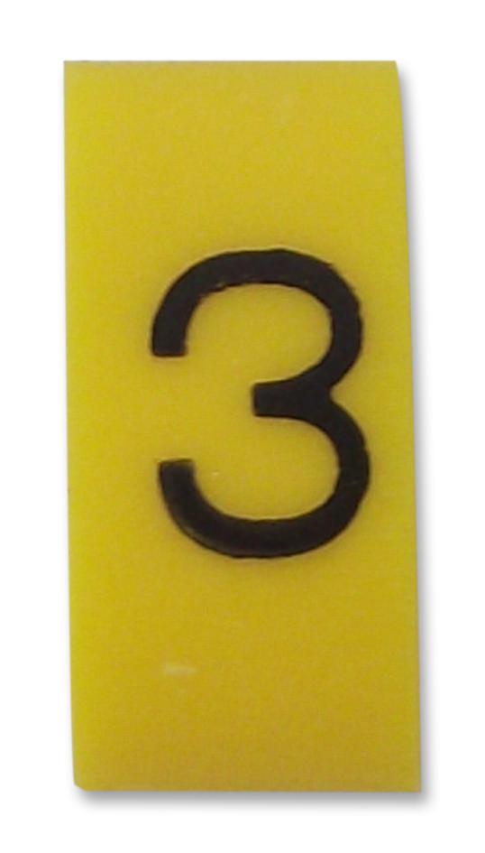 FM1(3) CABLE MARKER, 5MM, 3, YELLOW, PK500 PRO POWER