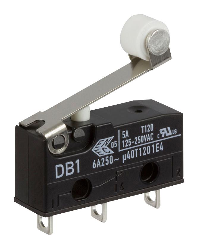 DB1C-A1RB MICROSWITCH, SPDT, ROLLER, 6A, 250VAC ZF ELECTRONICS