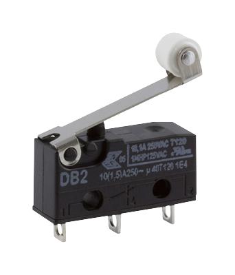 DB2C-A1RC MICROSWITCH, SPDT, MED ROLLER LEVER ZF ELECTRONICS