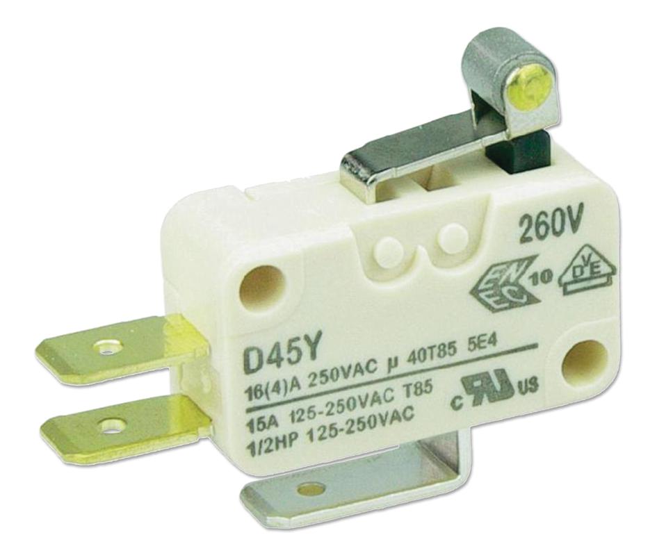 D45U-V3RA MICROSWITCH, SPCO, SHORT ROLLER LEVER ZF ELECTRONICS