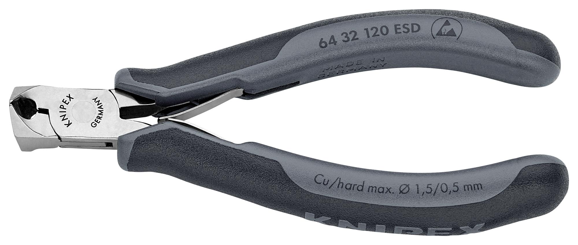 64 32 120 ESD OBLIQUE CUTTING NIPPERS KNIPEX