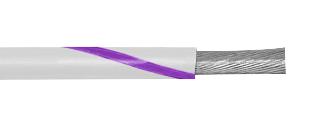 3050 WV005 HOOK-UP WIRE, 24AWG, WHITE/PURPLE, 30M ALPHA WIRE