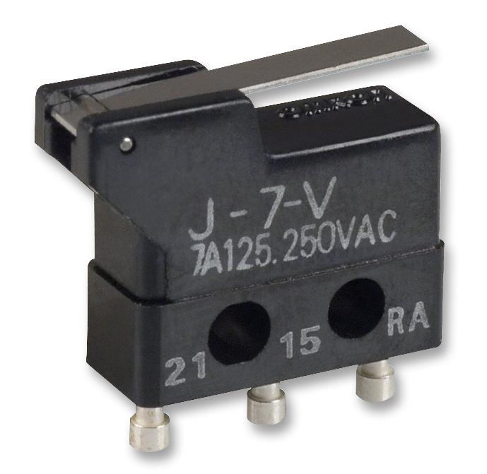 J-7-V MICROSWITCH, 7A, PIN PLUNGER OMRON