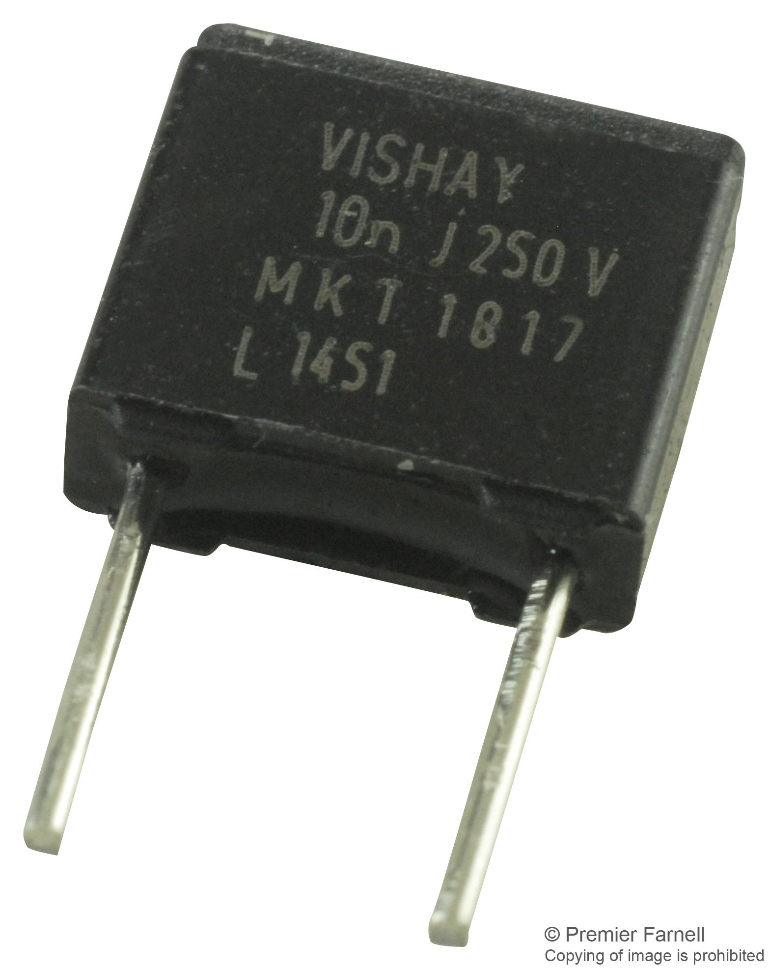 MKT1817310254 CAP, 0.01µF, 250V, 5%, PET VISHAY