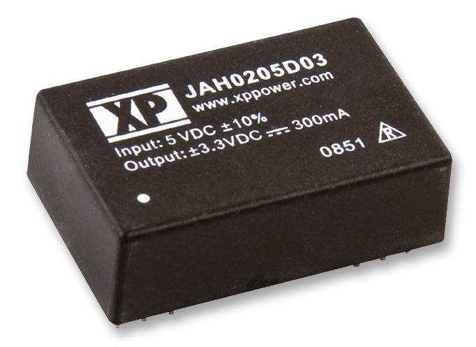 JAH0224D03 DC/DC CONVERTER, 2W, DUAL 3.3V O/P XP POWER