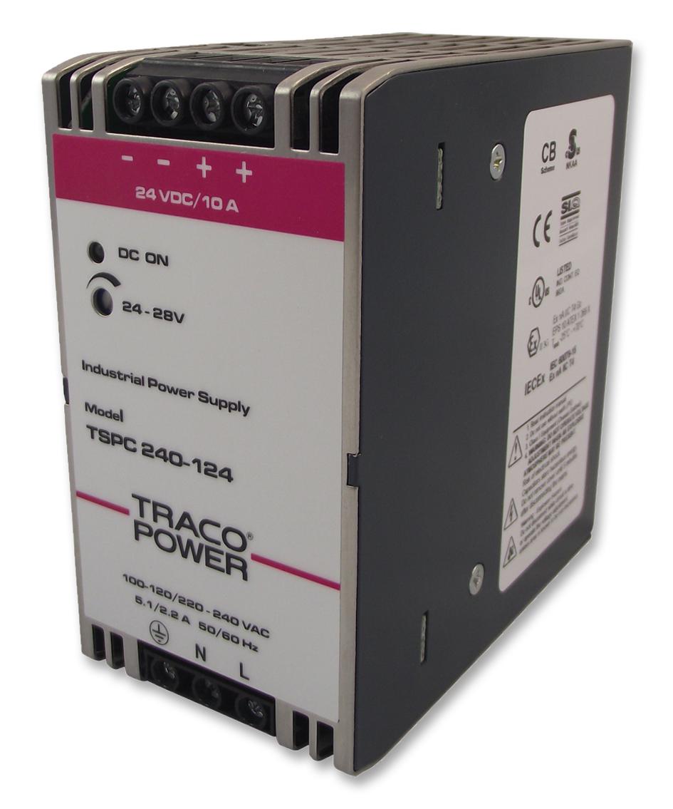 TSPC 240-124 PSU, AC/DC, 24V, 10A, 240W, DIN TRACO POWER