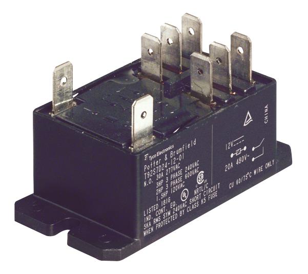 T92P7D24-12 RELAY, DPST, 277VAC, 30A TE CONNECTIVITY