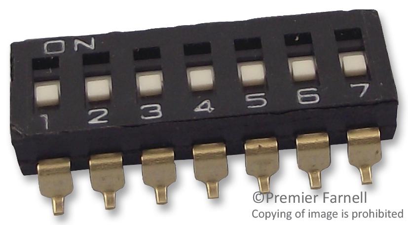 A6S7101H SWITCH, DIP, 7 WAY, UNSEALED OMRON