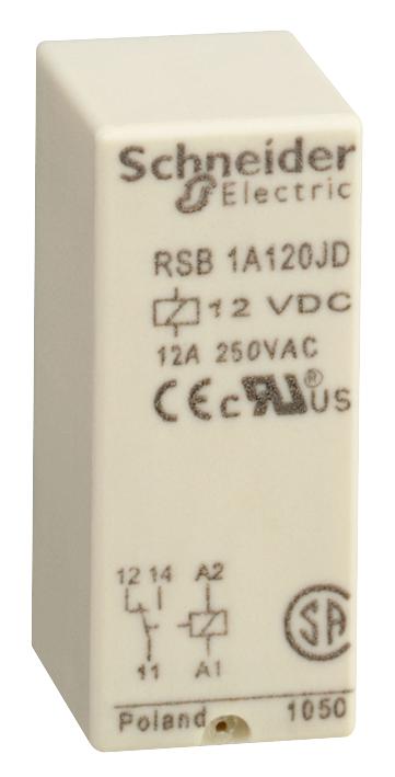 RSB1A120BD RELAY, SPDT, 250VAC, 28VDC, 12A SCHNEIDER ELECTRIC