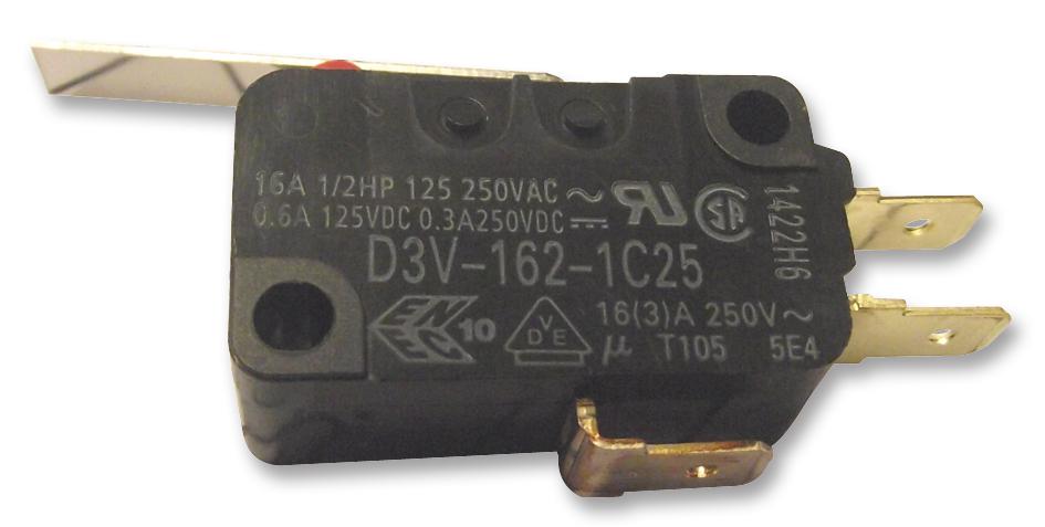 D3V-162-1C25 MICROSWITCH, SPDT, 16A, LEVER OMRON