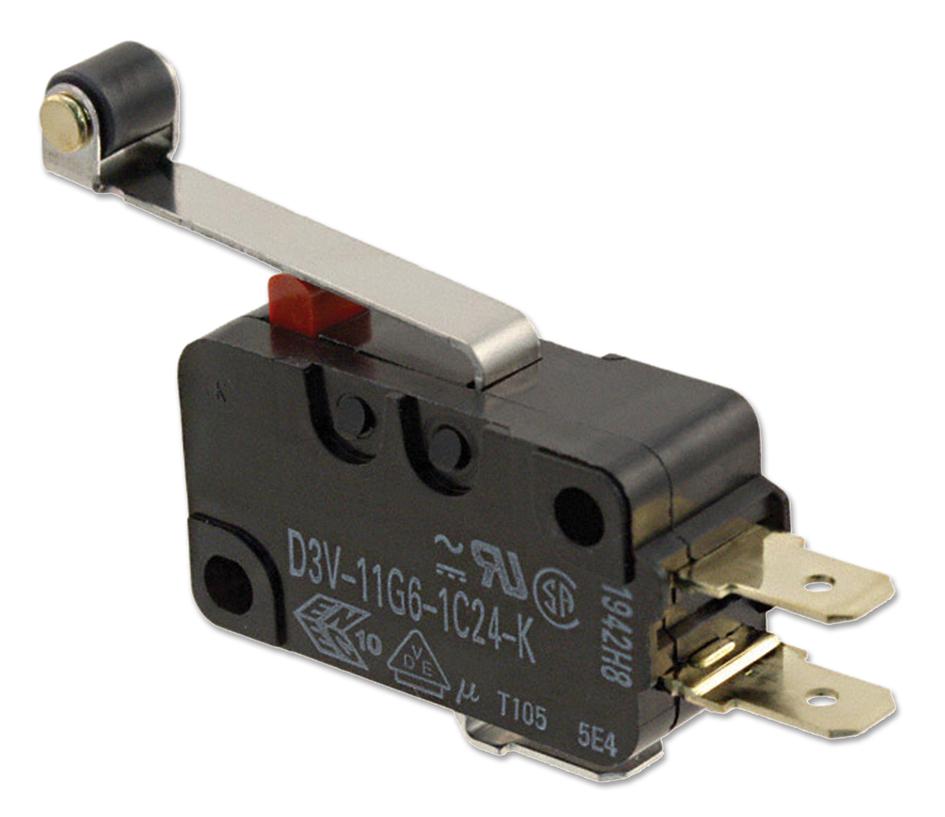 D3V-166-1A5 MICROSWITCH, SPDT, 16A, ROLLER OMRON