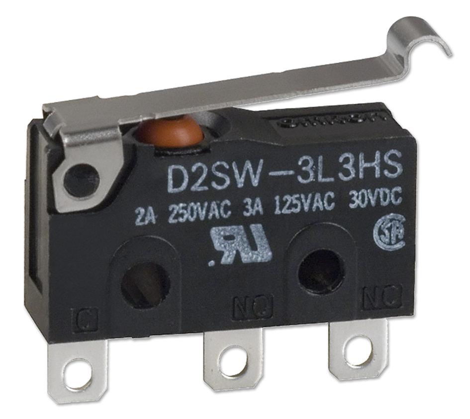 D2SW-P2L3B MICROSWITCH, SPDT, 0.1A, SIM ROLLER, PCB OMRON