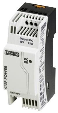 STEP-PS/1AC/12DC/1.5 PSU, DIN RAIL, 12V, 1.5A PHOENIX CONTACT