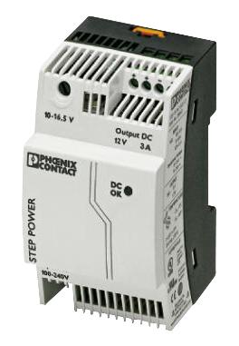 STEP-PS/1AC/12DC/3 PSU, DIN RAIL, 12V, 3A PHOENIX CONTACT