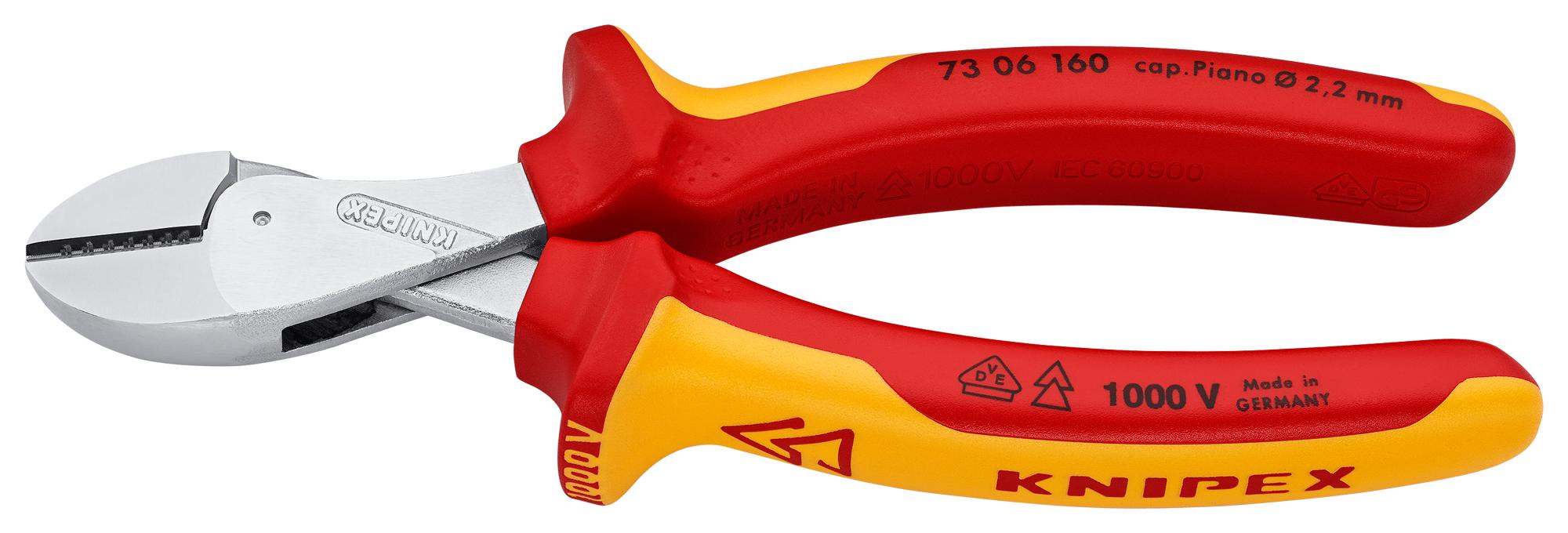 73 06 160 CUTTER, SIDE, COMPACT, X-CUT, VDE KNIPEX
