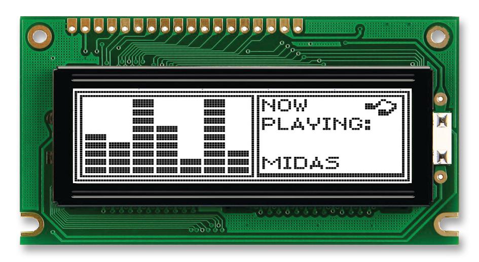 MC122032B6W-FPTLW-V2 DISPLAY, LCD GRAPHIC, 122X32, FSTN MIDAS