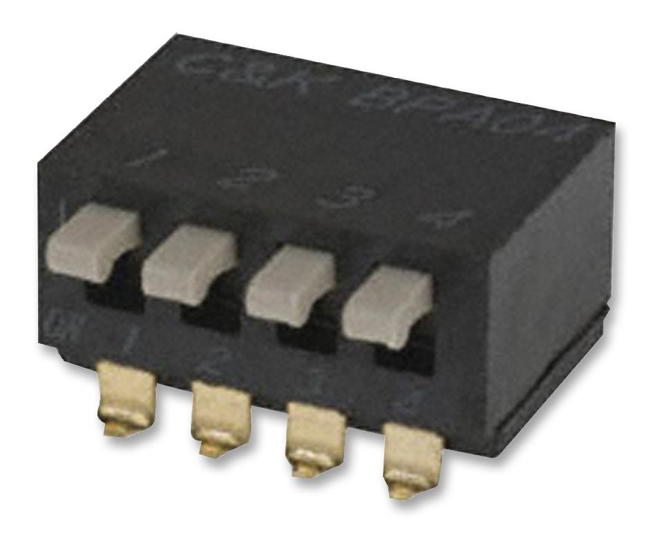1571999-9 DIP SWITCH, 4POS, 0.1A, 24V, SMD ALCOSWITCH - TE CONNECTIVITY