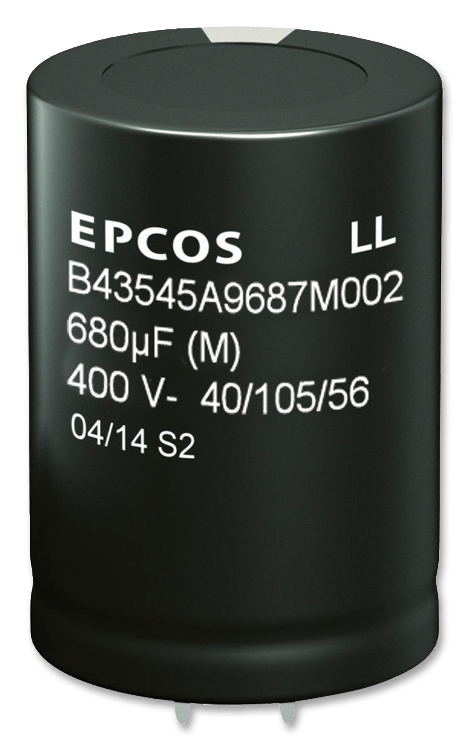B43545A9477M000 CAP, 470µF, 400V, ALU ELEC, SNAP-IN EPCOS