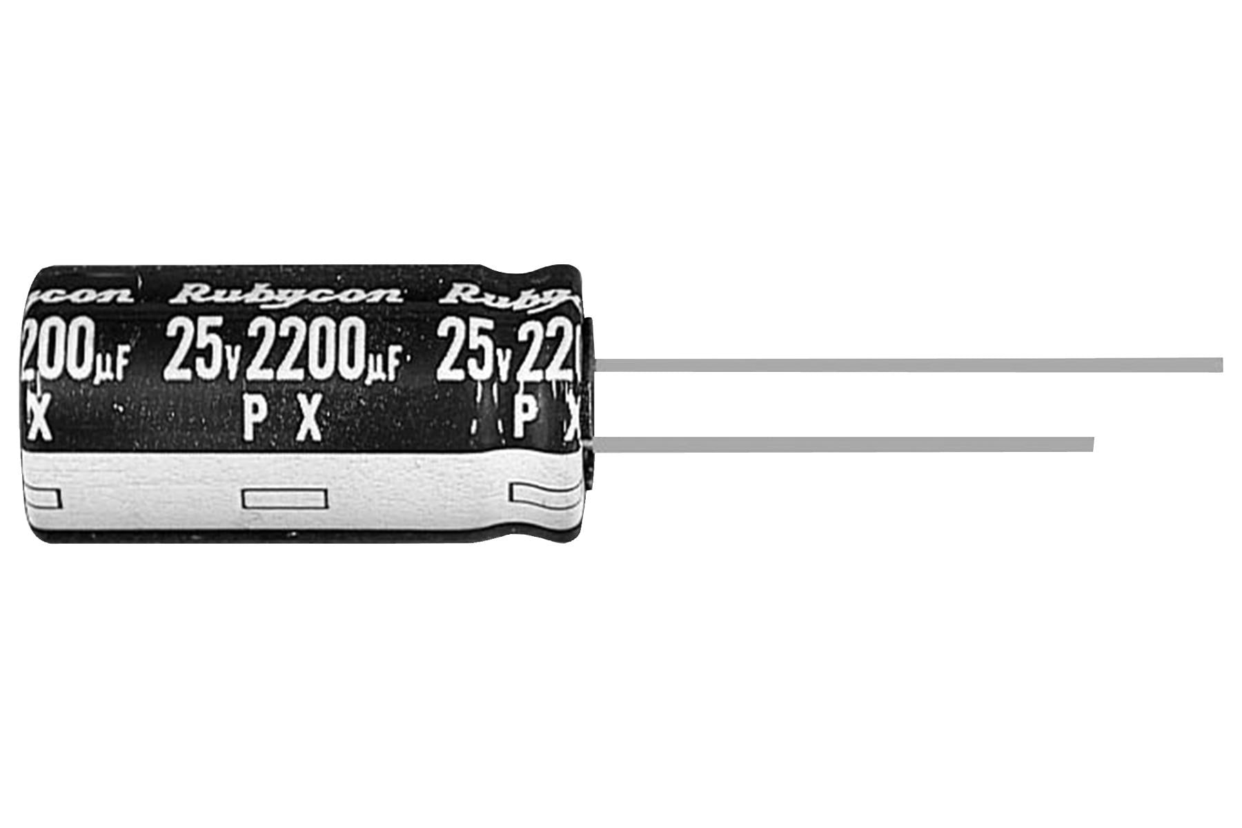 16PX2200MEFC10X20 CAP, 2200µF, 16V, 20% RUBYCON