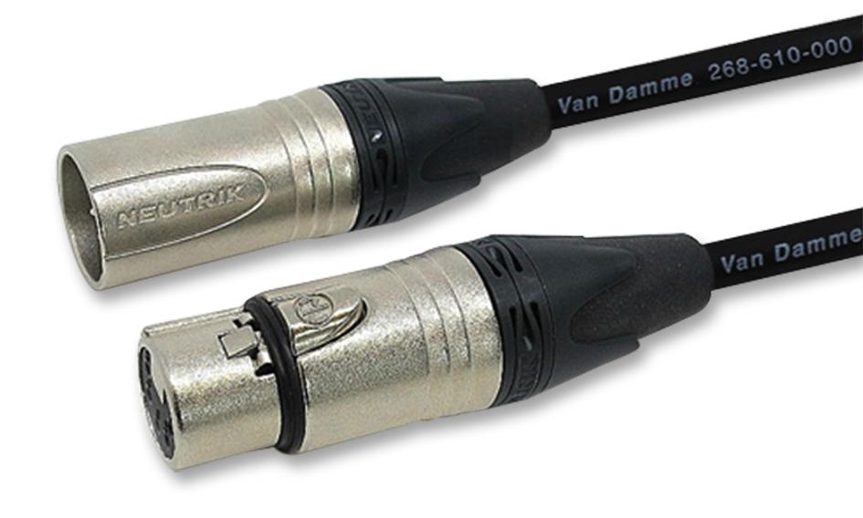 401-028-001 XLR MALE, XLR FEMALE, 5WAY, BLACK, 5M VDC